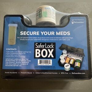 Rx Med Box with Combination Lock - Black